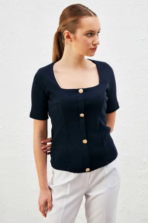 Gusto Womens Square Collar Camisole Blouse in Cotton - Size L/XL