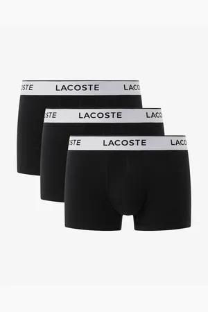 Lacoste Mens 3-Pack Contrast Waistband Trunks - - Size Medium