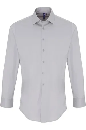 Premier Unisex Adult Poplin Stretch Long-Sleeved Shirt - Size 2XL