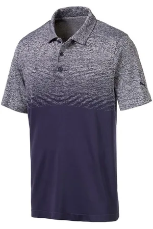 PUMA EvoKnit Ombre Navy Performance Fit Mens Golf Polo Shirt 595106 03 - Nylon - Size Medium