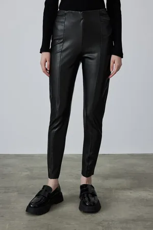 Gusto Womens High Waist Faux Leather Leggings - - Size Large