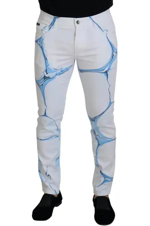 Dolce & Gabbana Mens White Denim Cotton Jeans Stretch Skinny Fit Pant material_cotton - Size IT 50 (Mens)