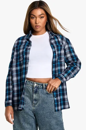 Boohoo Womens PLUS CHECKED OVERSIZED SHIRT - - Size 18 UK