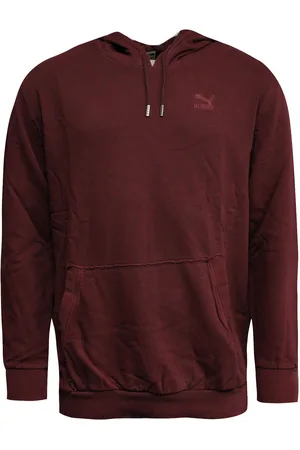 PUMA Mens Distressed Pullover Jumper Sweatshirt Hoody Hoodie Wine 575306 01 A17E - Textile - Size Medium