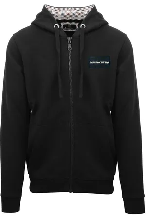 Aquascutum Mens Box Gothic Logo Zip-Up Hoodie - Size Medium