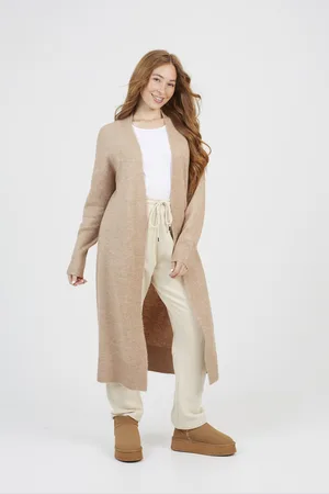 Brave Soul Womens Knitted Dropped Shoulder Maxi Cardigan - Size X-Small