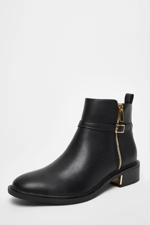 Quiz Womens Faux Leather Ankle Boot - Size UK 4