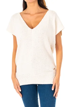 La Martina Womens short sleeve V-neck sweater LWS007 - Cotton - Size Medium