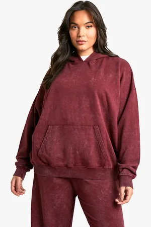 Boohoo Womens Plus Premium Overdye Oversized Hoodie Cotton - Size 18 UK