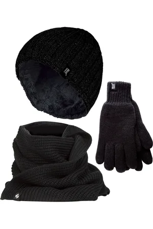 Heat Holders Mens Knitted Beanie Hat Scarf Gloves Set