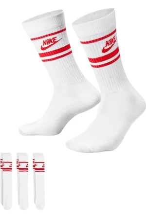 Nike DX5089 Unisex Dri-FIT Sportswear Everyday Essential Crew Socks (3 Pair) White - - Size Medium