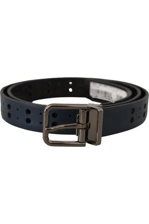 Dolce & Gabbana Mens Eye-catching Leather Belt with Metal Tone Buckle - - Size 90 cm