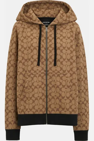 Coach Womens All Over Signature Zip Hoodie - - Size Large