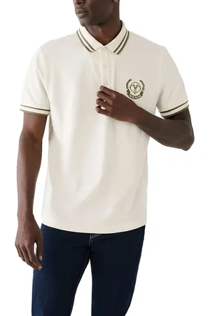True Religion Mens Polo Shirt Laurel Buddah Face Pique Tee - Cotton - Size X-Large