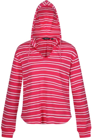 Regatta Womens/Ladies Minerve Stripe V Neck Hoodie (Hot /White) - Size 8 UK
