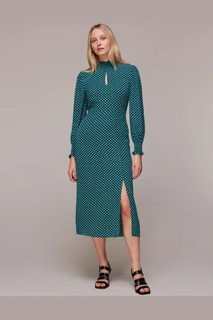 Whistles Womens Star Check Print Midi Dress - - Size 8 UK