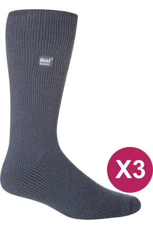 Heat Holders 3 Pack Multipack Mens Insulated Thermal Socks for Winter - Cotton - Size UK 6-11