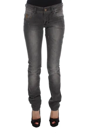 John Galliano WoMens Gray Wash Cotton Blend Slim Fit Stretch Jeans - material_cotton - Size 26 (Waist)