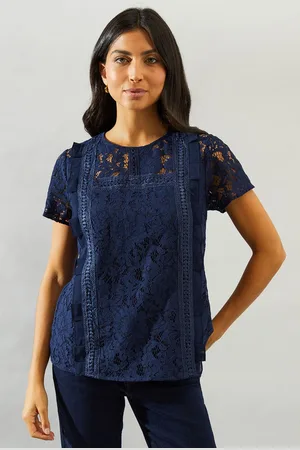 wallis Womens Occasion Lace Ruffle Trim Blouse - - Size 12 UK