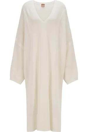 HUGO BOSS Womens Fensui Knitted Dress in Cotton - Size 8 UK