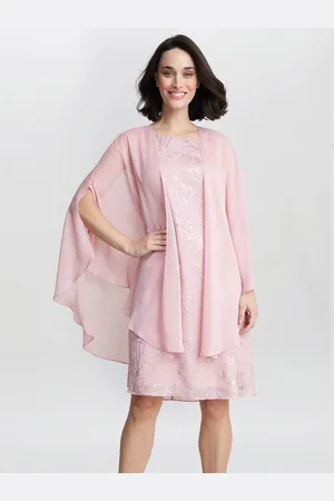 Gina Bacconi Womens Foil Floral Dress And Chiffon Cape - - Size 10 UK