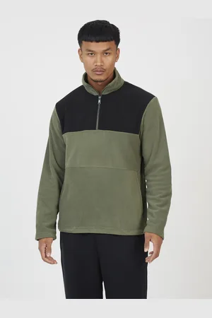 Brave Soul Mens Quarter Zip Jumper With Contrast Panel - Size X-Large