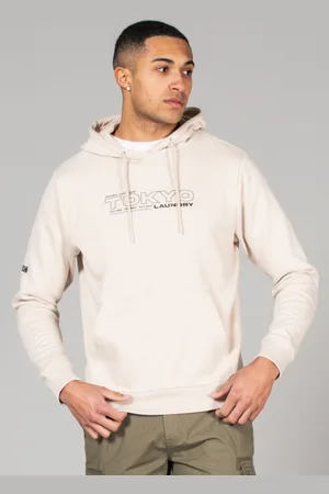 Tokyo Laundry Mens Cotton Blend Hoody With Branding Print - Size Large