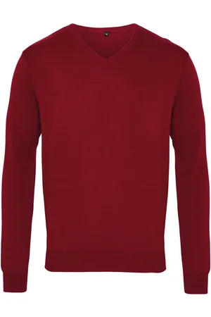 Premier Mens Knitted Cotton Acrylic V Neck Sweatshirt - Size 3XL