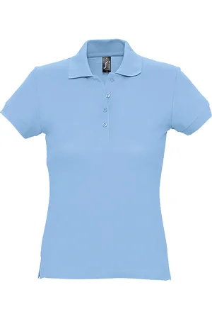 Sols Womens/Ladies Passion Pique Short Sleeve Polo Shirt (Sky ) Cotton - Size Small