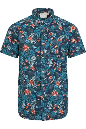 Mountain Warehouse Mens Tropical Floral Short-Sleeved Shirt Cotton - Size Large