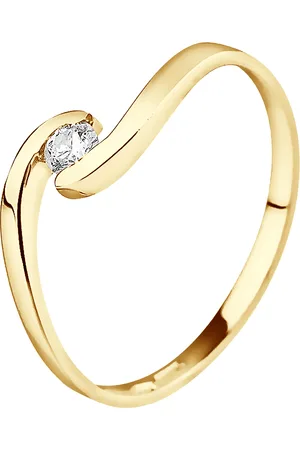 Diadema Womens - Ring - Diamond - Yellow Gold - - Size S