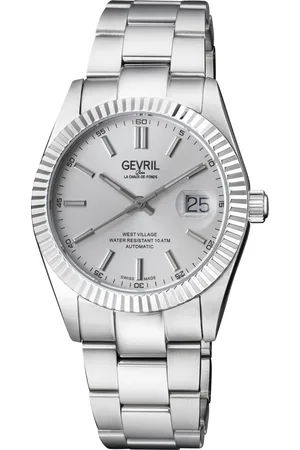 Gevril Mens Automatic West Village Luminous Dial Stainless Steel Bracelet - One Size