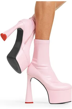 Lamoda Womens Ankle Boots Addicted Round Toe Platform Heels with Zipper - - Size UK 3
