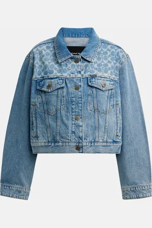 Coach Womens Denim Cropped Jacket - - Size Large