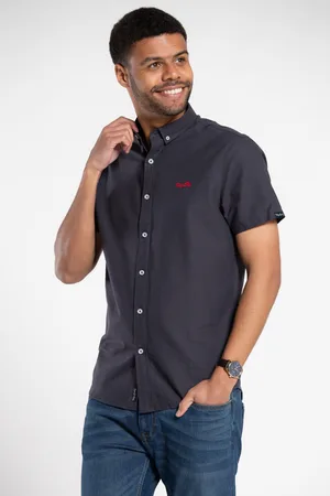 Tokyo Laundry Mens Cotton Oxford Short-Sleeve Shirt - Size Small
