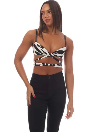 OFF-WHITE Womens Off White Zebra VI Twisted Lace Up Top in Black - - Size 10 UK