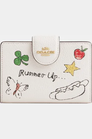 Coach Womens Medium Corner Zip Wallet in Sketch Print - Leather - One Size