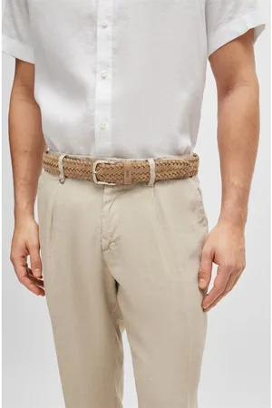 HUGO BOSS Mens Accessories Sash Woven Suede Belt in - Size 34 inches