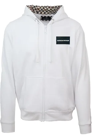 Aquascutum Mens Box Gothic Logo Zip-Up Hoodie - Size Large