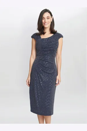 Gina Bacconi Womens Celia Metallic Knit Sleeveless Dress - - Size 20 UK