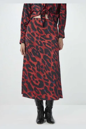 Gusto Womens Animal Print Satin Skirt in - Size Small