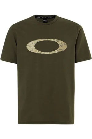 Oakley Short Sleeve Crew Neck Mens Ellipse Line Camo T-Shirt 457359 86V Cotton - Size X-Small