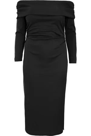Quiz Womens Curve Ribbed Bardot Bodycon Midi Dress - Size 26 UK