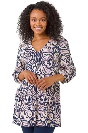 Roman Womens Petite Abstract Print Tunic - - Size 14 UK