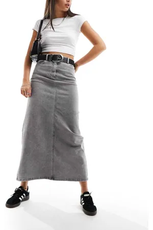 VERO MODA Womens denim maxi skirt in washed grey - - Size X-Small