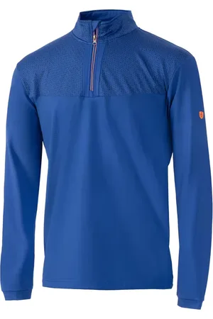 Island Green Mens Abstract Zip Neck Golf Base Layer Top (Royal Blue/Black) - - Size Medium