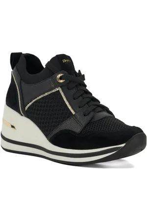 Dune Womens Ladies Eiline - Lace Up Wedge Trainers - Fabric - Size UK 4