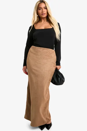 Boohoo Womens Plus Suede Maxi Skirt - - Size 16 UK