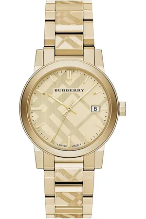 Burberry BU9038 The City Engraved Checked Unisex Watch - One Size