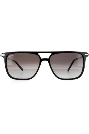 Salvatore Ferragamo Square Mens and Silver Grey Gradient Sunglasses - One Size